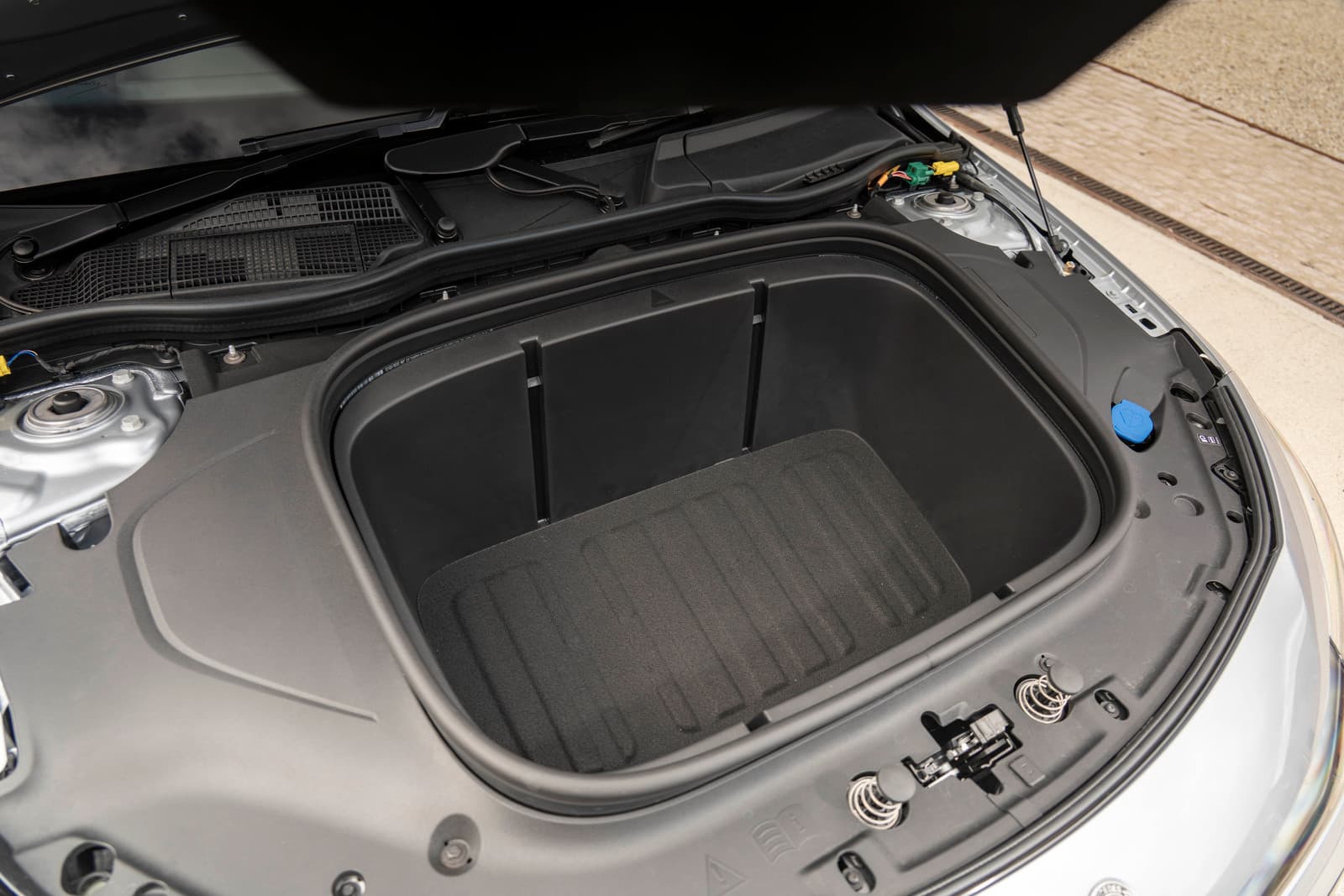 Open front boot of the electric Mercedes CLA Shooting Brake